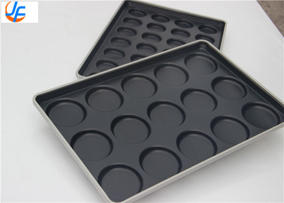 Ustensiles de cuisson RK China Foodservice15 Cavity Aluminiumized Hamburger Bun Baking Tray Telfon vitré