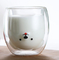Tasses à lait à haute teneur en borosilicate tasses à thé tasse à café en verre à double paroi isolée