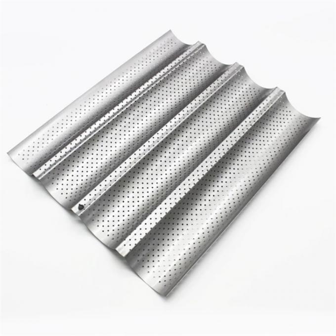 Rk Bakeware China-Perforated 3 Slot Baguette Baking Tray French Bread Pan