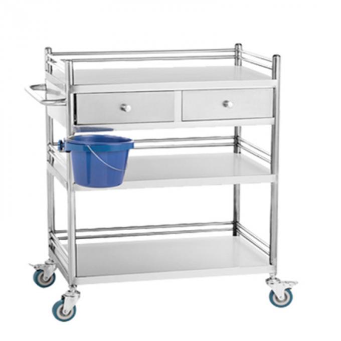 Medical Hospital Dressing Stainless Steel Trolley Surgical Trolley with Drawers