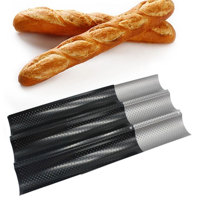 Ustensiles de cuisson RK China Foodservice NSF Moules perforés à 3 emplacements Baguette Plateau de cuisson Moule à pain français