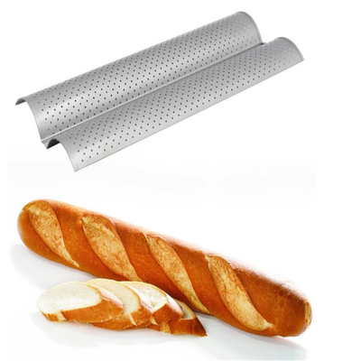 Ustensiles de cuisson RK China Foodservice NSF Moules perforés à 3 emplacements Baguette Plateau de cuisson Moule à pain français