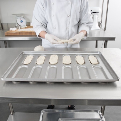 Ustensiles de cuisson Rk Chine- Vitrage 41058 Acier aluminisé Hoagie Bun Pan Hotdog Pan Tray
