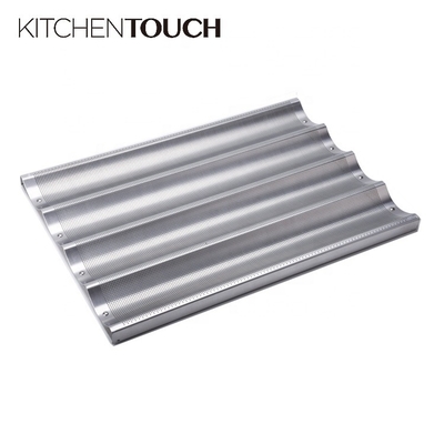 Moule à pain français en aluminium à 4 fentes plaque à pâtisserie baguette pour bar ou boulangerie ou restaurant