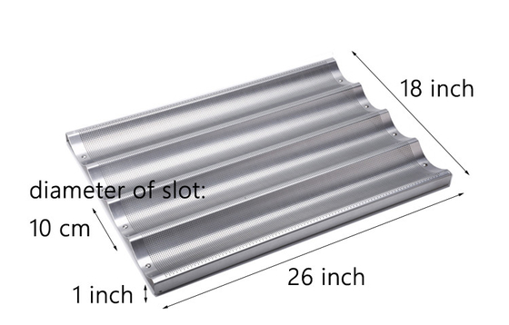Moule à pain français en aluminium à 4 fentes plaque à pâtisserie baguette pour bar ou boulangerie ou restaurant