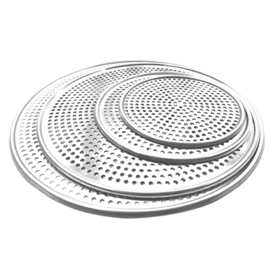 Plateau à pizza rond en aluminium perforé de 15 pouces plateau à pizza perforé plateau de cuisson pour boulangerie ou restaurant ou bar