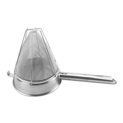 10 pouces acier inoxydable commercial grande passoire alimentaire chine tasse chinois maille passoire renforcé bouillon passoire