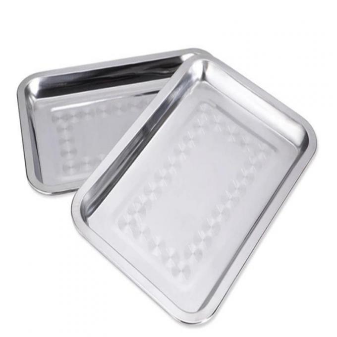 Baking Pan Rectangle Flat Non Toxic Stainless Steel Serving Dish Tray