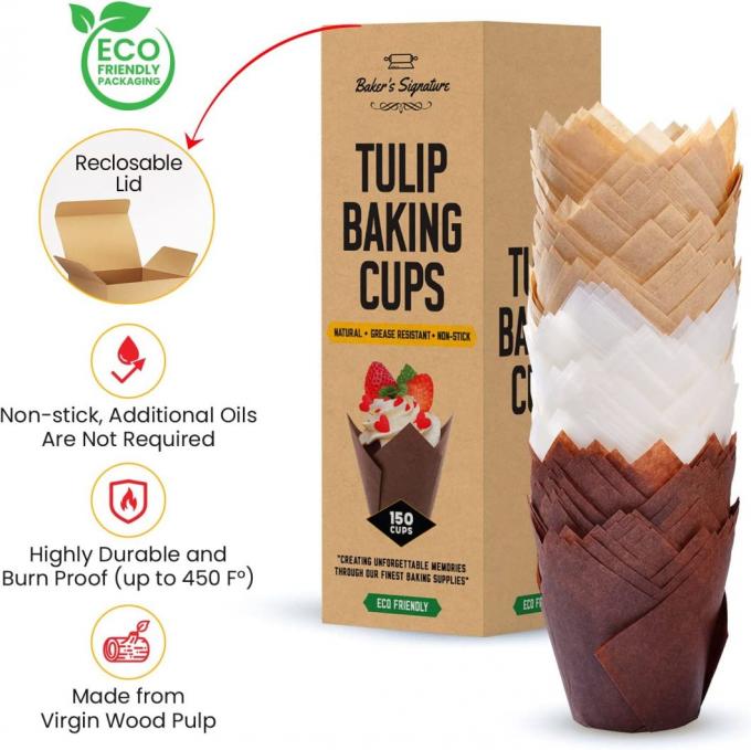 Revêtements de petit gâteau de Rk Bakeware Chine Tulip Baking Paper Cup Paper et revêtement de papier de petit pain
