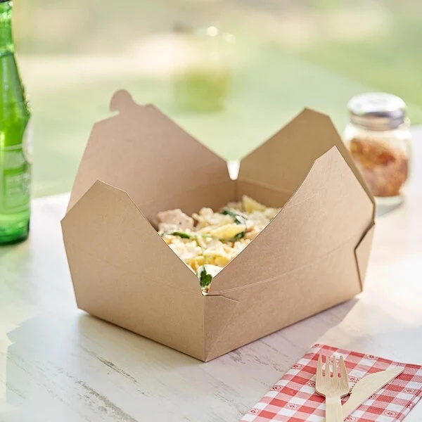 Le papier jetable de Rk Bakeware Chine emballage sortent à boîte de cuisson de papier de boîte à nourriture de repas de déjeuner de conteneur la boîte de gâteau de papier